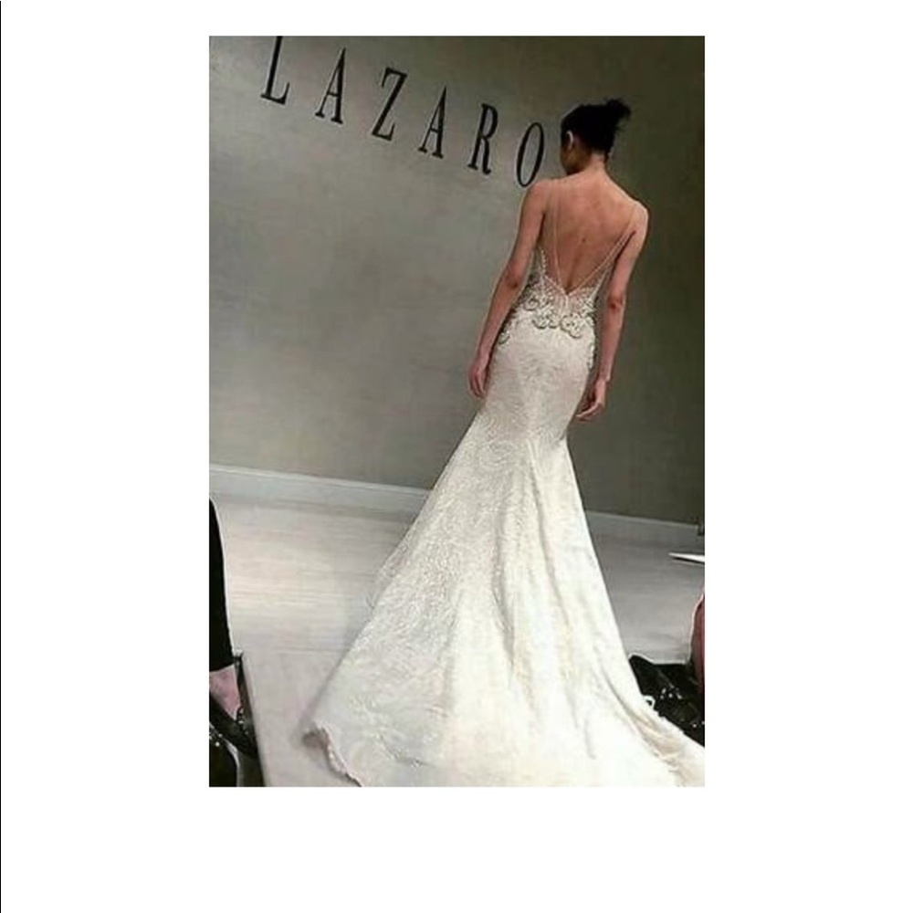 Lazaro Wedding Dress Style #3715 - Picture 2 of 8
